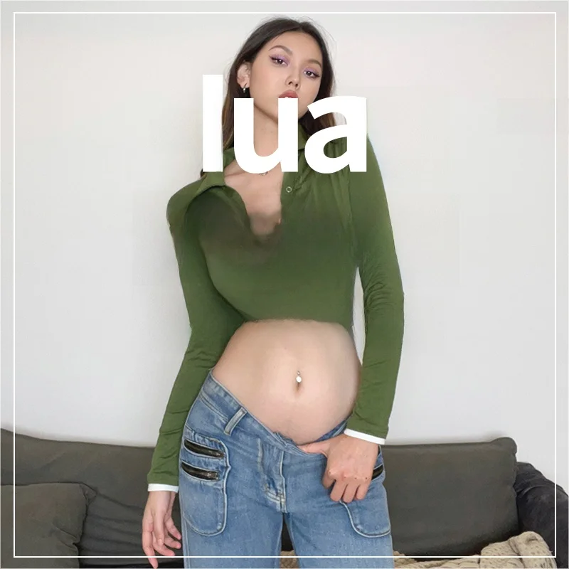 تي شيرت نسائي صيفي بأكمام طويلة وياقة مستديرة بتصميم عصري ضيق مع طباعة، مناسب للشابات من سن 8 إلى 24 عامًا #3