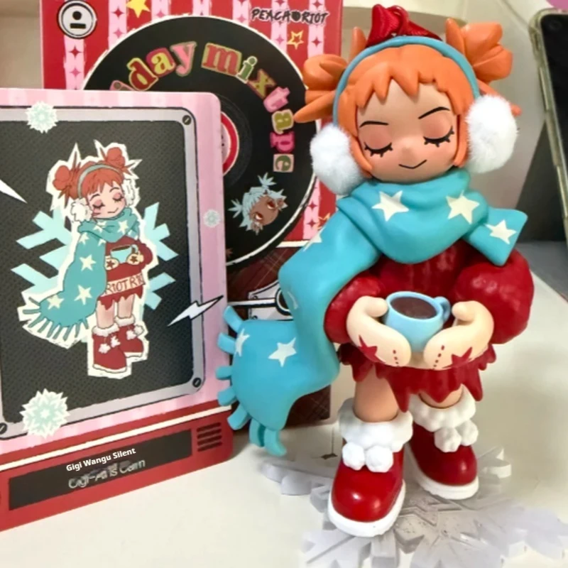 

Genuine Popmart Peach Riot Holiday Mixtape Series Blind Box Cute Anime Figure Surprise Mystery Box Girls Customized Xmas Gift