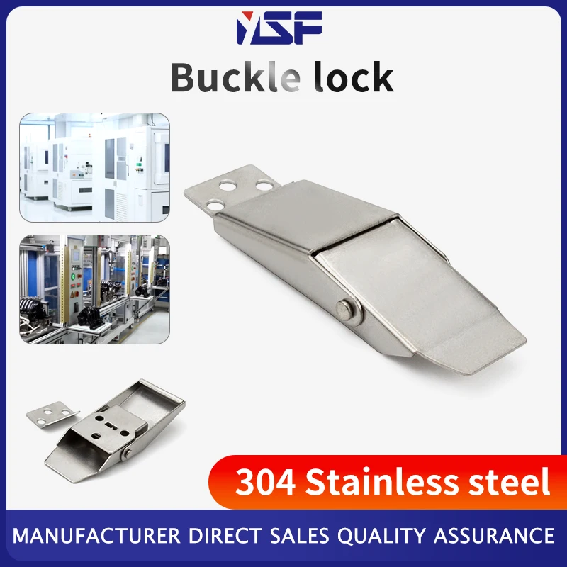 

Hardware 304 Stainless Steel Concealed Spring Safety Door Buckle Cabinet Boxes Large Toolbox Mechanical Lock