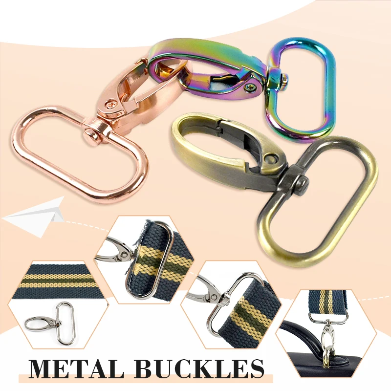 

5/10/20Pcs 20/26/32/38mm Metal Carabiner Buckles Bag Strap Swivel Lobster Clasp Webbing Belt Buckle Bag Body Kit DIY Accessories