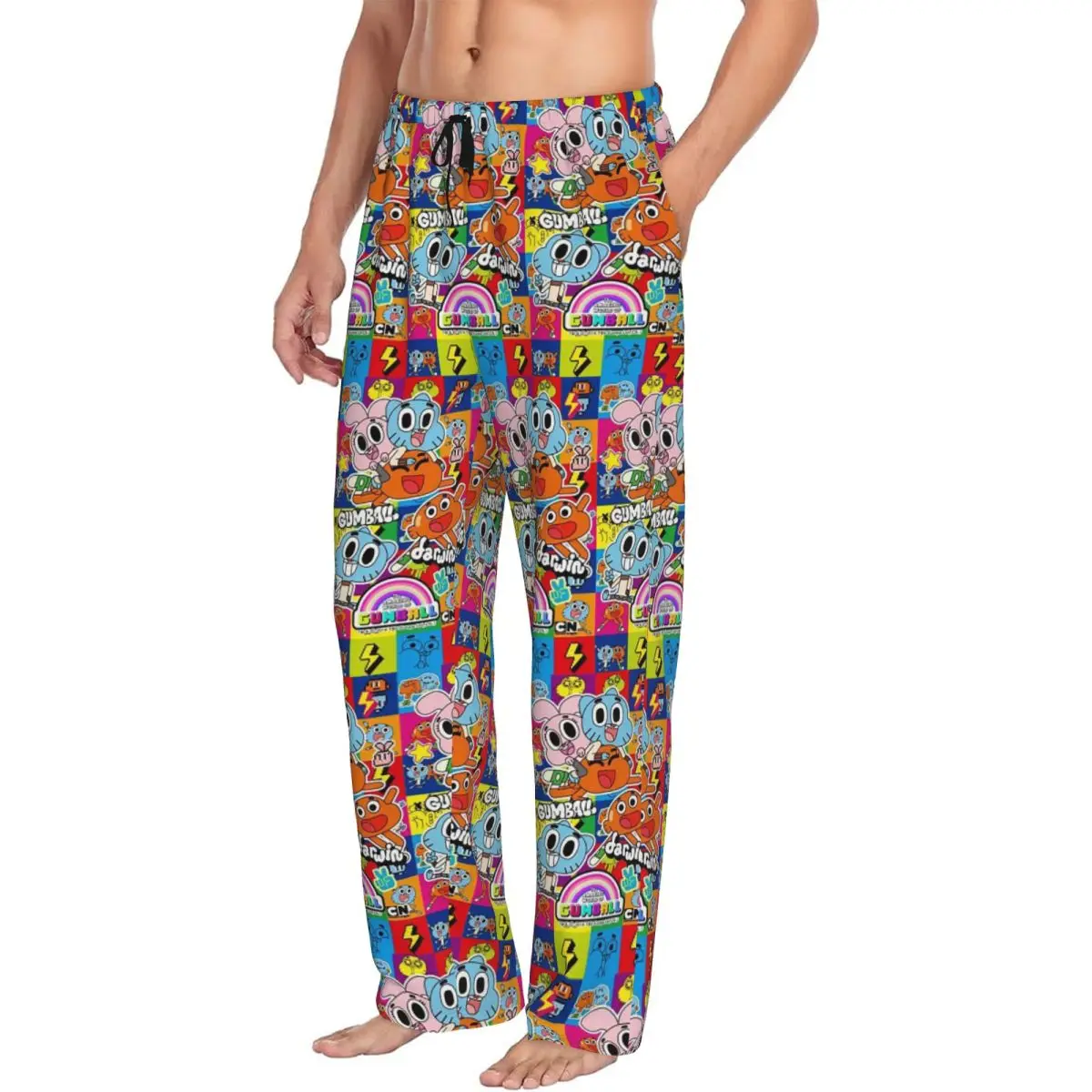 

Мужские пижамные штаны The Amazing World Of Gumball, одежда для сна с карманами на заказ