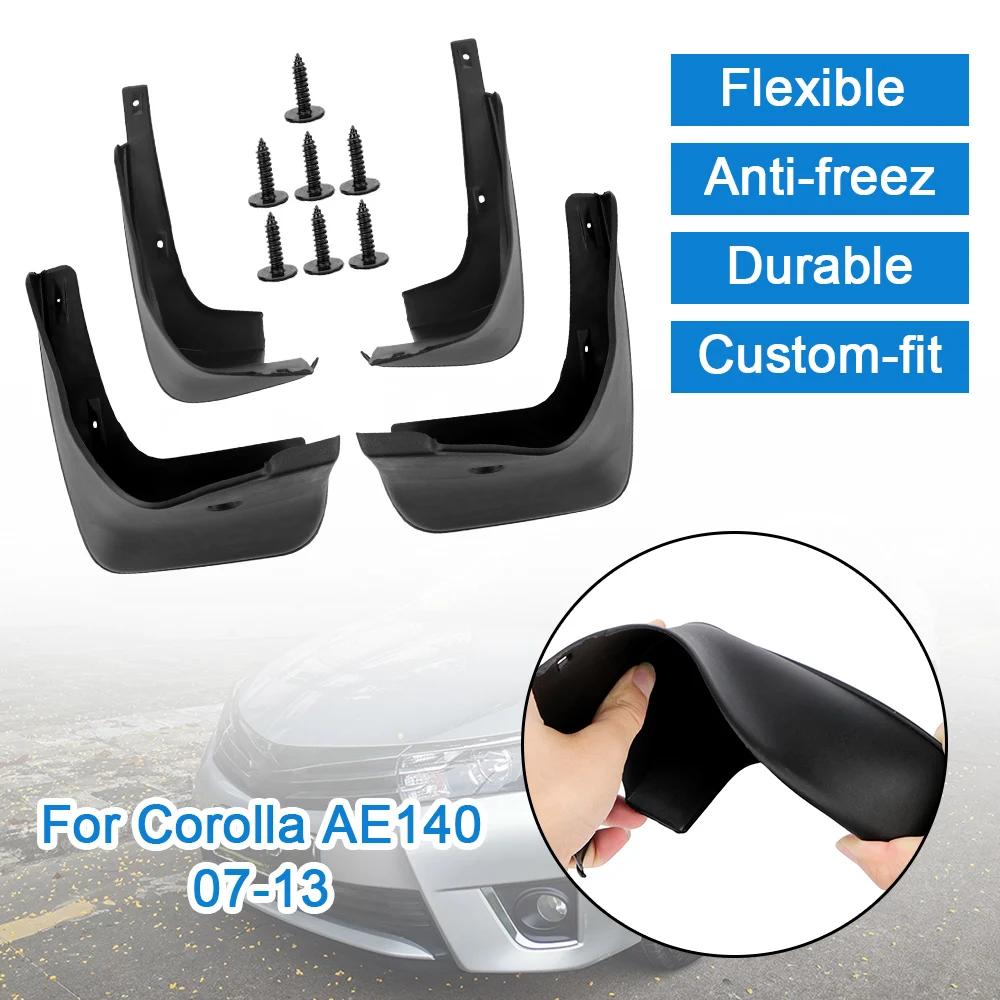 4Pcs/set For Toyota Corolla AE140 2007-2013 Fender Mud Flap Front Rear Mudguards Car Mud Flaps