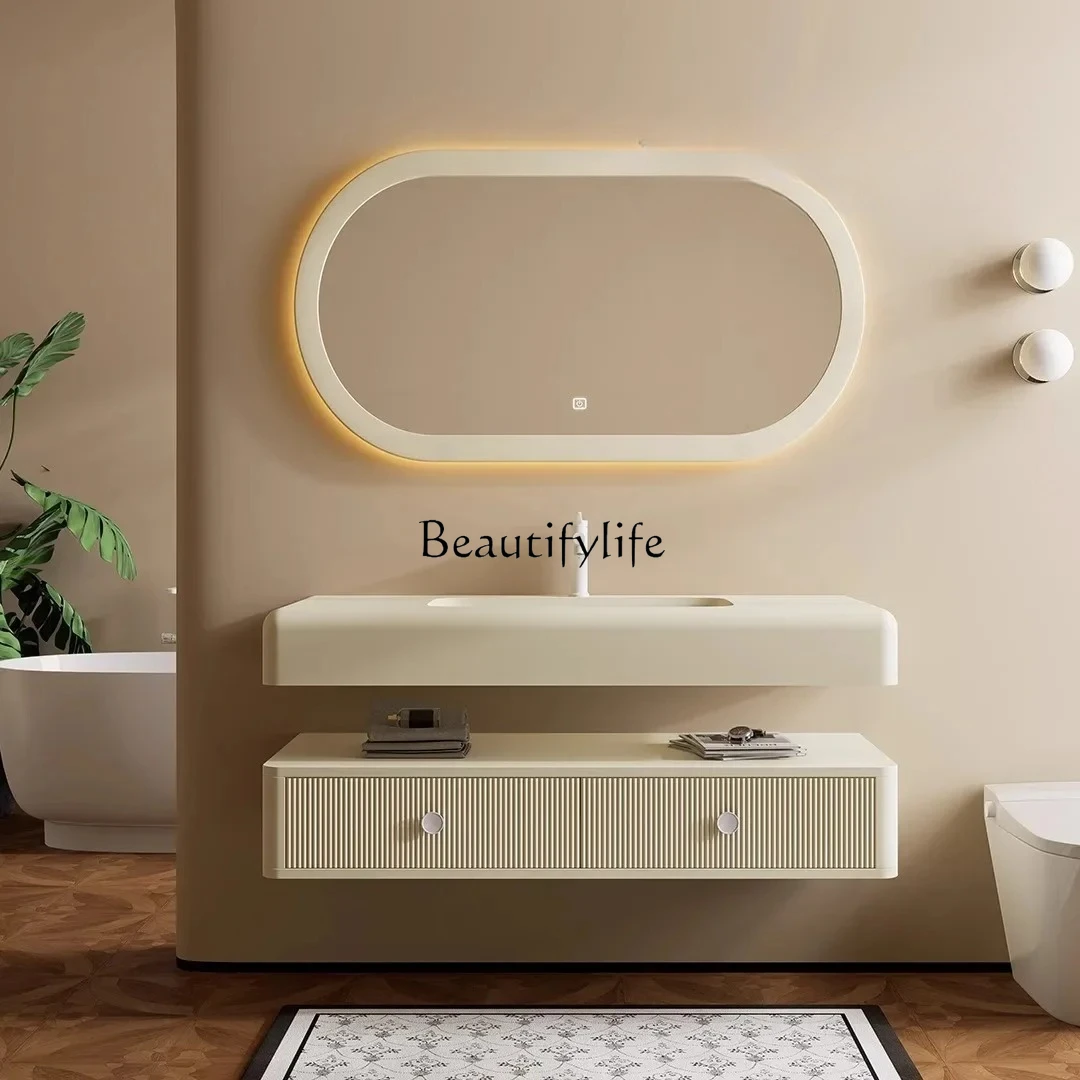 

yj21 Cream French Bathroom Cabinet Combination Oak Paint Wash Table Bathroom Premium Sense