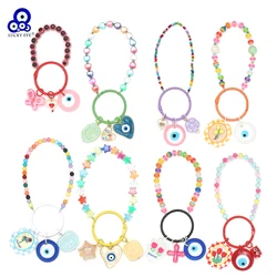 Lucky Eye Handmade Multi Color Beaded Key Chain Turkish Evil Eye Pendant Keychain Car Keyring for Women Men Fashion Jewelry