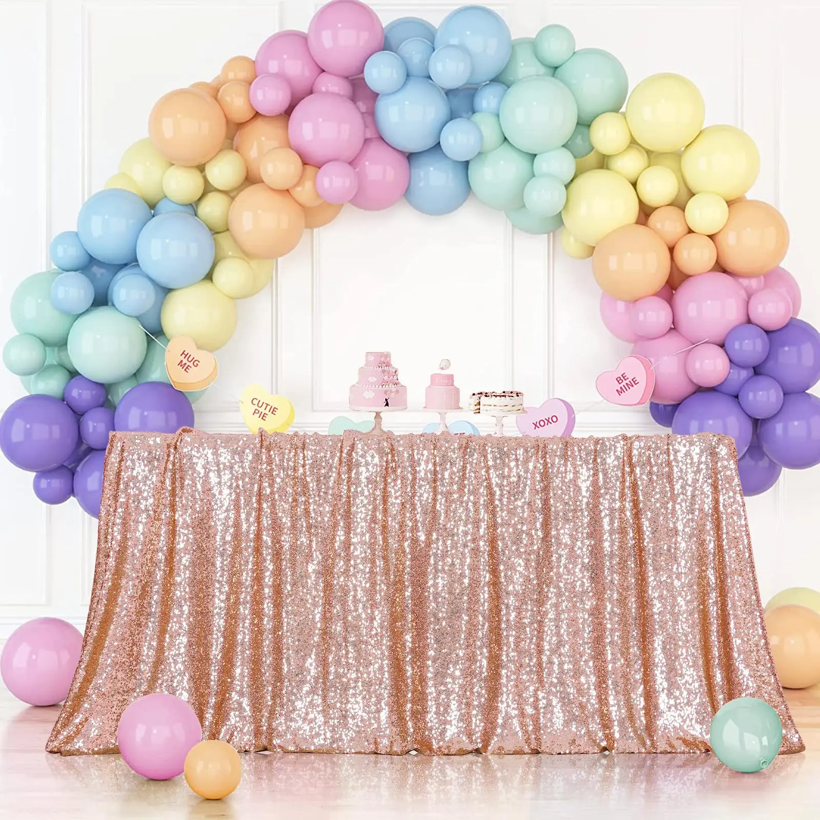 Sequin Tablecloth Rectangle Table Cover Overlay for Birthday Wedding Party Holiday Baby Shower Christmas Decoration