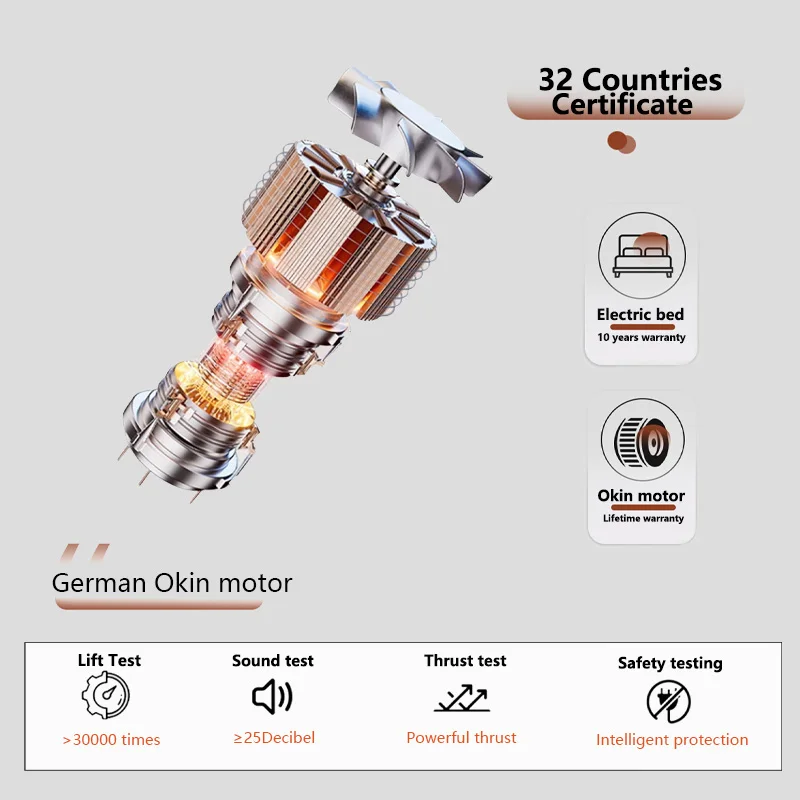 إطار سرير ذكي متعدد الوظائف مع جهاز تحكم عن بعد بحجم كينغ وإطار سرير معدني مقسم وإطار سرير قابل للتعديل لكبار السن #5