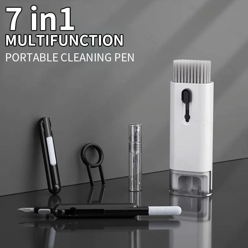 7-in-1 Cleaner Kit Computer Keyboard Cleaner Brush Kit Earphone Cleaning Pen For AirPods Headset Phone Clean Tools Keycap Puller