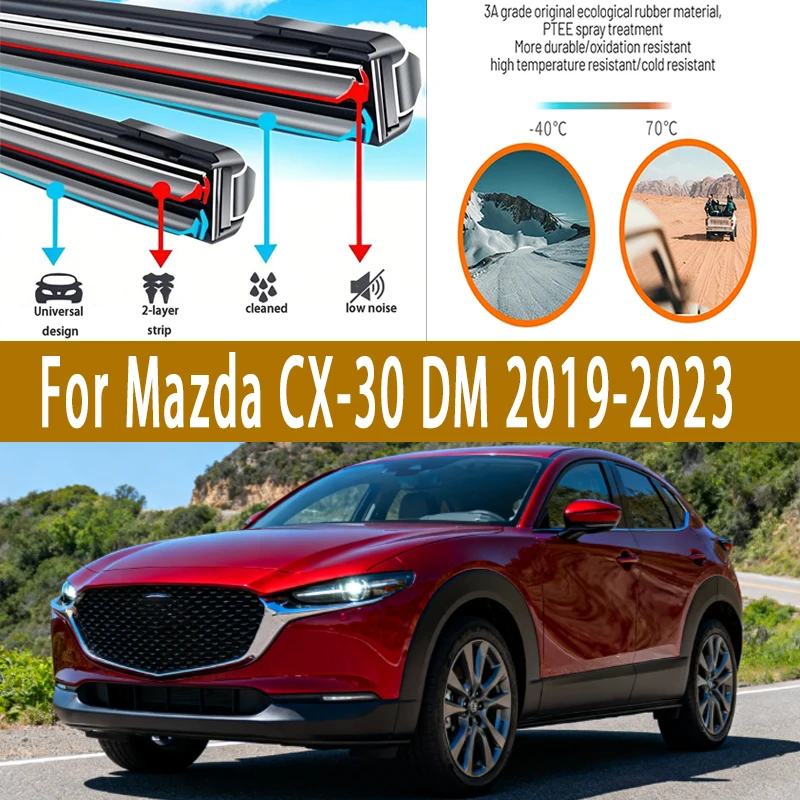 

For Mazda CX-30 DM 2019-2023 2020 2021 2022 1set Front Windshield Wiper Blades Windscreen Wipers 2020 2021 2022 Accessories