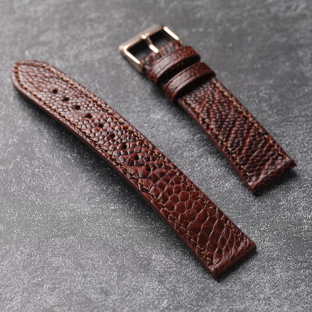 Premium Genuine Leather Handmade Ostrich Foot Leather 18 19 20 21 22MM Brown Green Genuine Leather Vintage Men\'s Bracelet Vintag