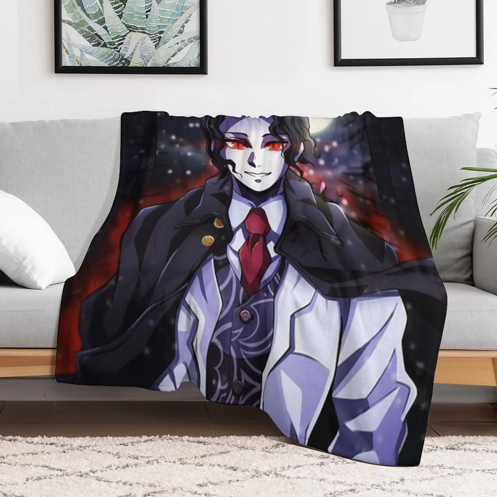 

Muzan Kibutsuji - Kimetsu no Yaiba Throw Blanket Luxury Designer Polar Luxury Blankets Travel Flannels Blankets