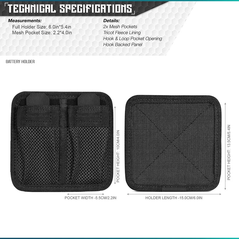 Tactical Bag Insert Modular Organizer Utility Admin Pouch Hook Fasteners Key Holder Hunting Accessories Mesh Nylon Panel 6*5.4in