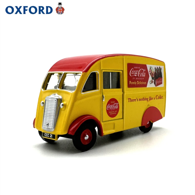 Mini coche de aleación Vintage Oxford 1905 para niños, furgoneta amarilla y roja, modelo de simulación, colección de exhibición, regalo de cumpleaños y vacaciones, 1:76