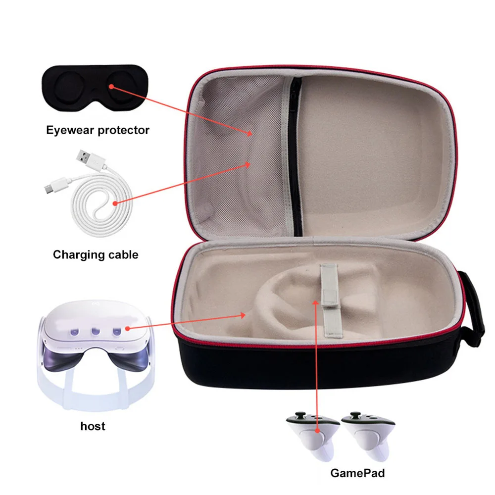 

Bag for Meta Quest 3 VR Glasses Portable Protection Box Shockproof Anti-Scratch Carrying Travel Storage Bag for Quest 3