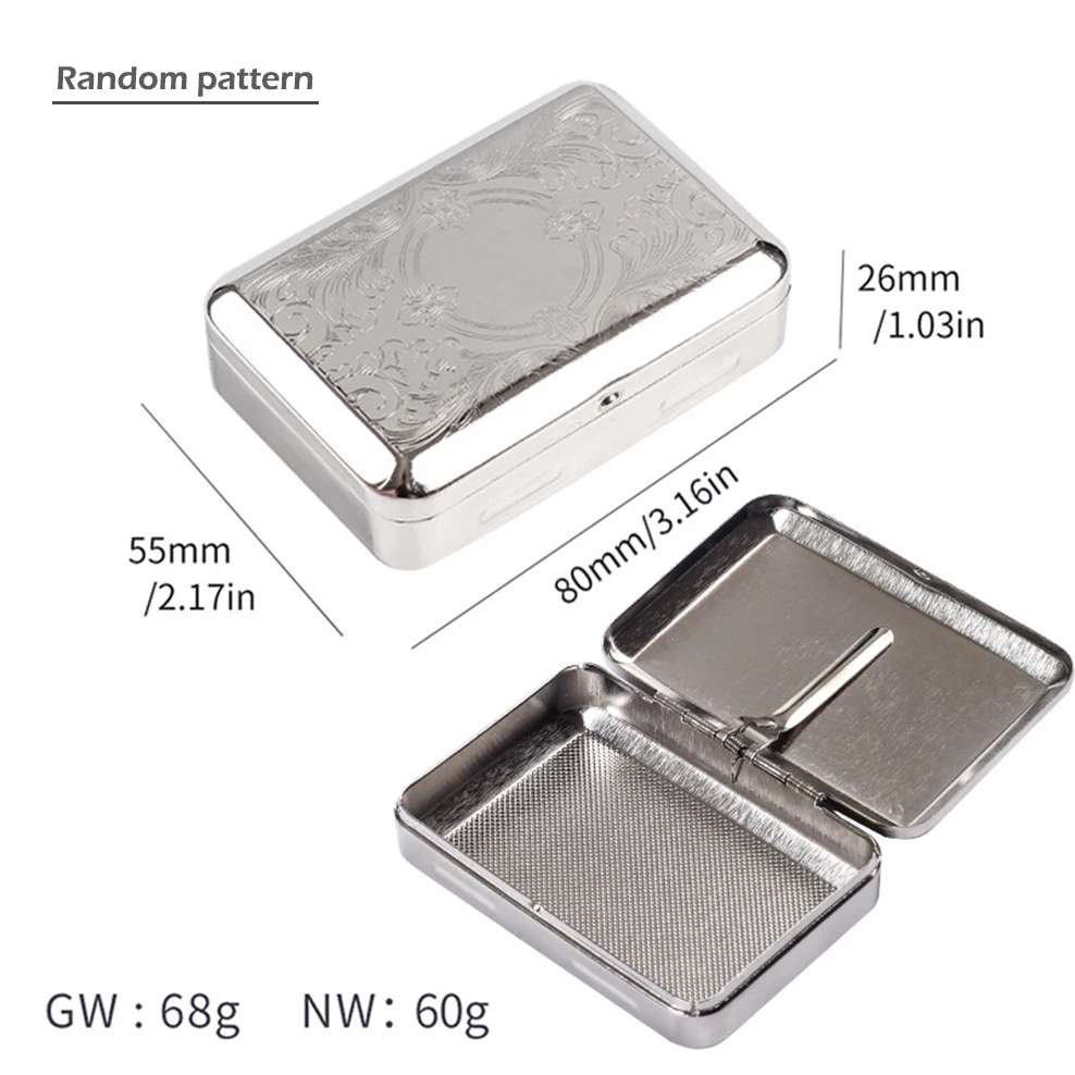 1pc Metal Tobacco Box, Hand-Rolled Tobacco Storage Box, Stylish Portable Cigarette Case, Men\'s Gift Cigarette Set Accessories