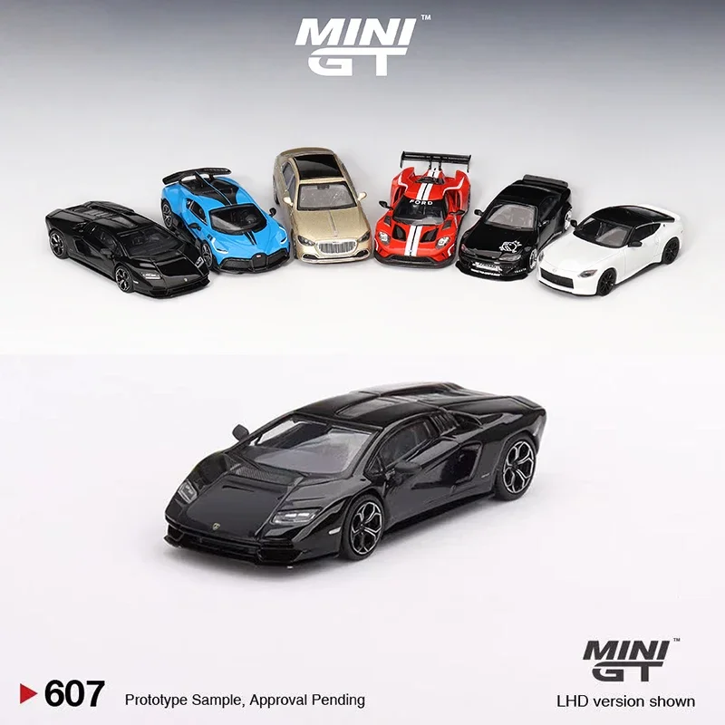 MINI GT 1:64 Model Car Countach LPI 800-4 Nero Maia Alloy Die-Cast Sport Vehicle Black #607 LHD