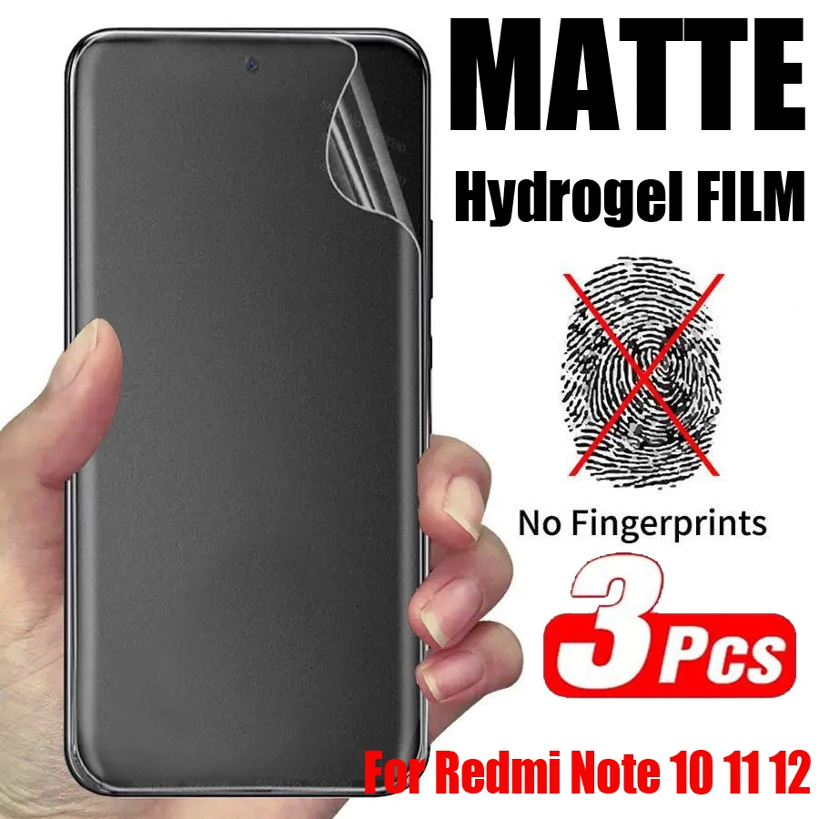 Película de hidrogel mate para Redmi Note, Protector de pantalla para Redmi Note 10 Pro 7 8 8T 9 9T Pro, Redmi Note 11 10S 11S 11E 11T 12 12S 12R