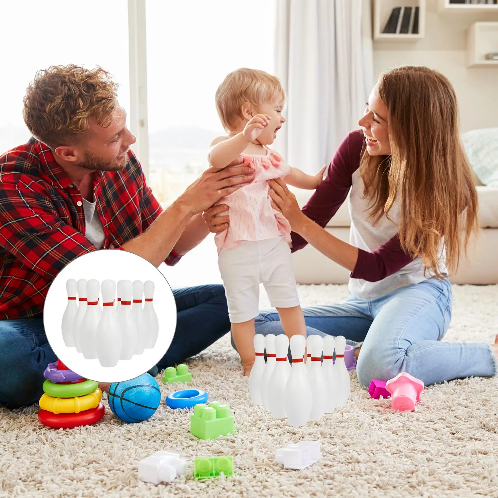 Bola de bolos juguete interacción ocio suelo juego Casual niños padres e hijos niño pequeño