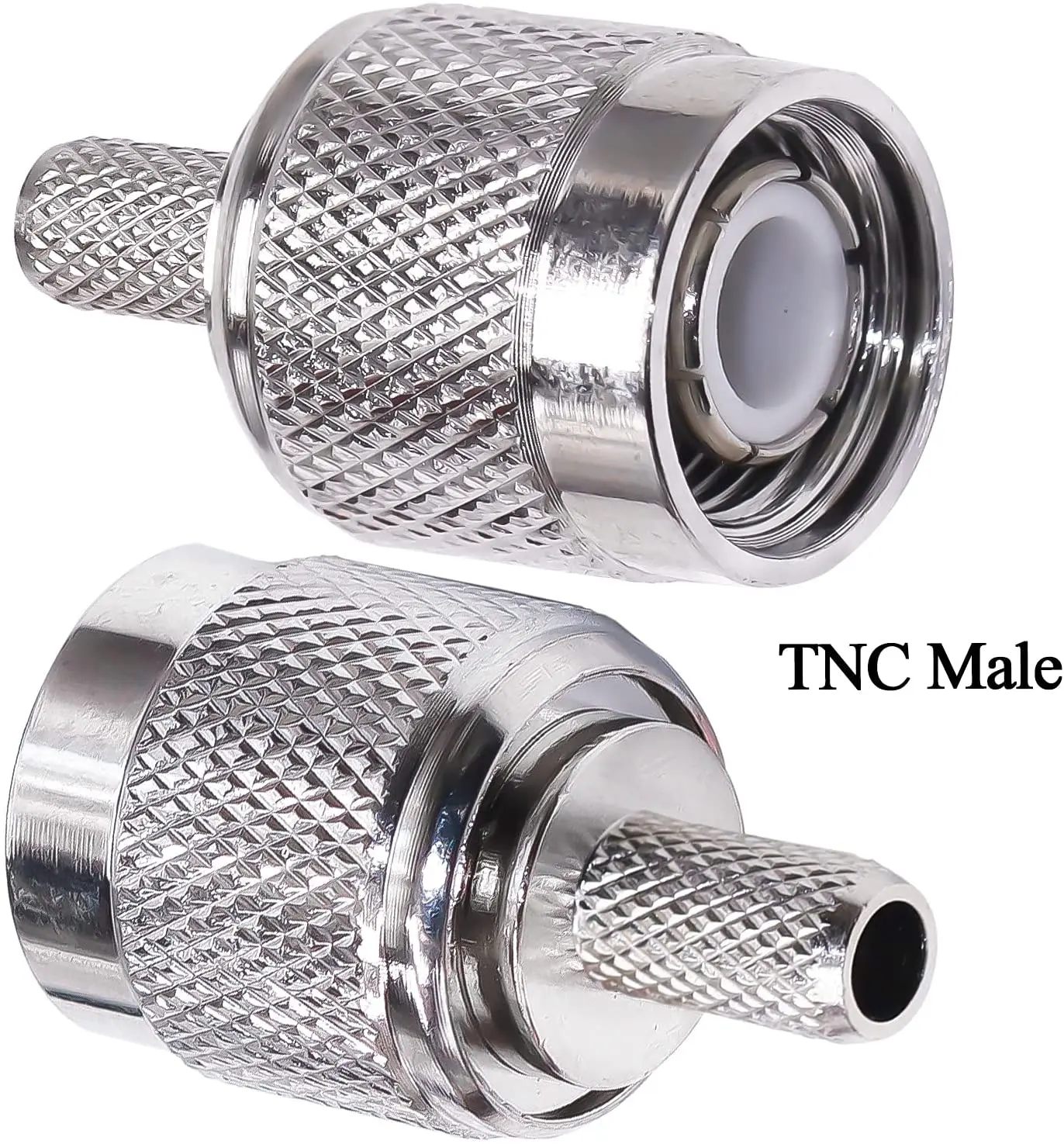 TNC macho Plug conector de friso, cabo coaxial, solda TNC, RG58, RG142, RG400, LMR195, 10pcs por lote