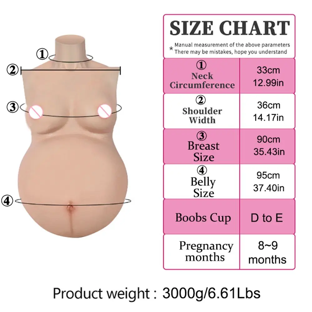 نفخ 5/6/9 شهر سيليكون بطن الحمل مع الثدي واقعية D كوب وهمية الثدي الحمل البطن للنساء تأثيري