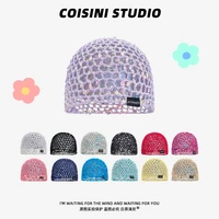 Gorros huecos de lentejuelas de moda coreana Y2K verano otoño foto de viaje personalidad versátil Jersey sombreros para hombres y mujeres