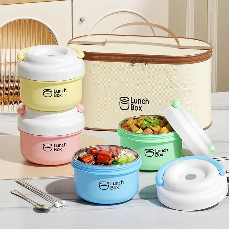 Portable Stainless Steel 316L Insulated Lunch Box Commute to Work Daily Bento Box Student Microwave Heating Multi-layer Meal Box