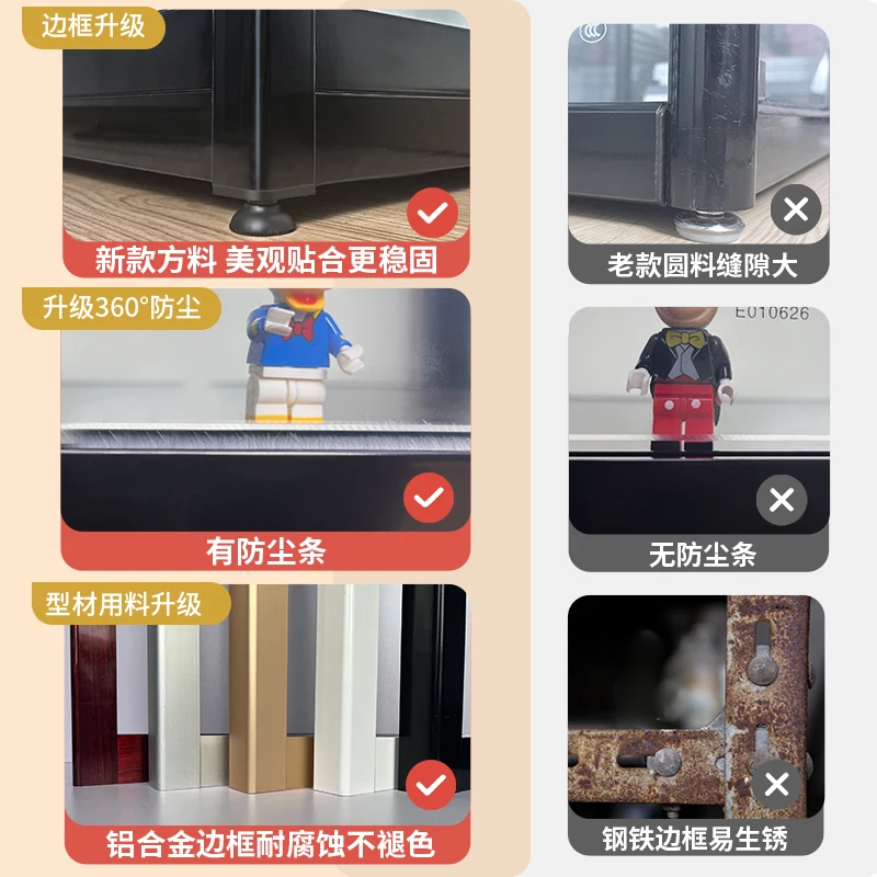 LEGO armário de exibição para casa, figura personalizada, armário de vidro, caixa cega, armazenamento, transparente, à prova de poeira, modelo de bloco de construção