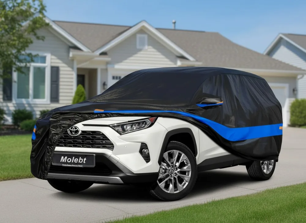 

Universal SUV Car Cover Waterproof All Weather Protection with Windproof Straps and Reflective Strips