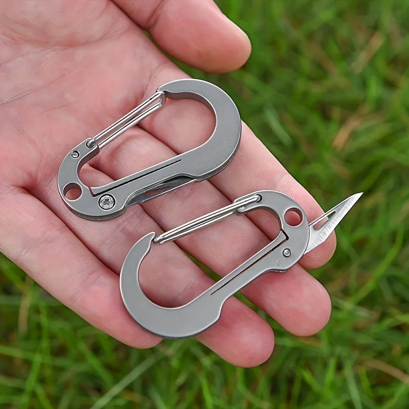 

1pc, Titanium Multitool Keychain with Knife and Scissors - Outdoor Survival Tool