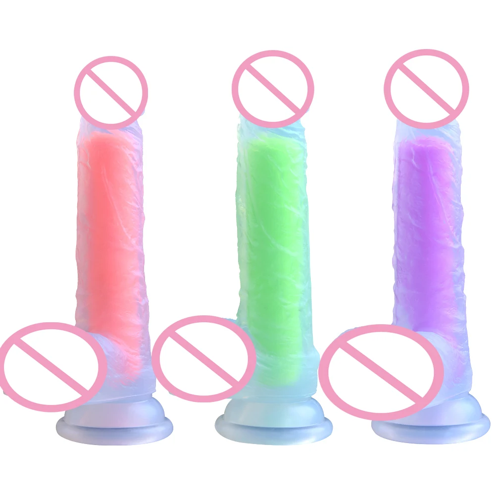 Dildo grande colorido de geléia de silicone líquido com ventosa para mulheres, masturbação feminina, plug anal de cristal transparente, brinquedos sexuais adultos