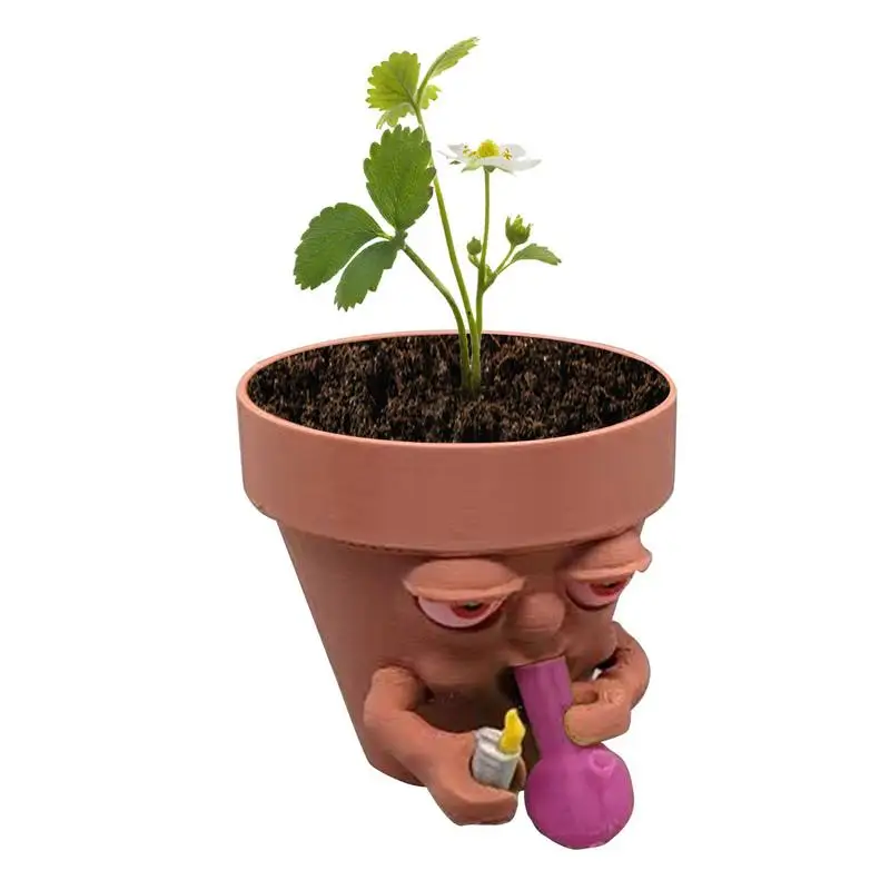 Decorative Plant Pot Man Mini Flowerpot Home Plants Pot Cute Plant Potters Mini Cactus Flower Pot