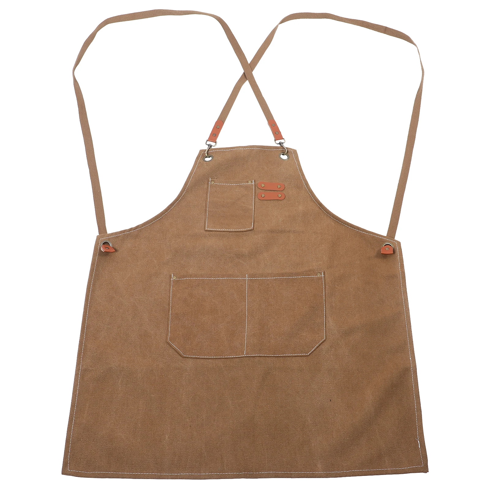 

Barbecue Apron Heavy Duty Cowhide Material Pockets Adjustable Strap BBQ Grill Outdoor Kitchen Work Clothing For Men