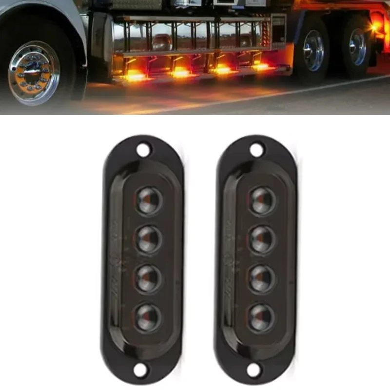 

4LEDTruck LED Side Marker Light 12V 24V Turn Signal Tail Brake Lamp Grill Position Parking Stop Light For Trailer Lorry Pickup