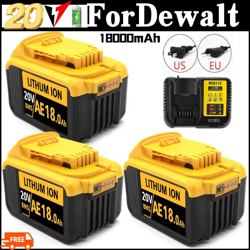 

DCB200 DCB201 DCB206 DCB205 20V Battery Compatible with dewalt power Tools 20V 12Ah rechargeable electric tool Lithium batteries