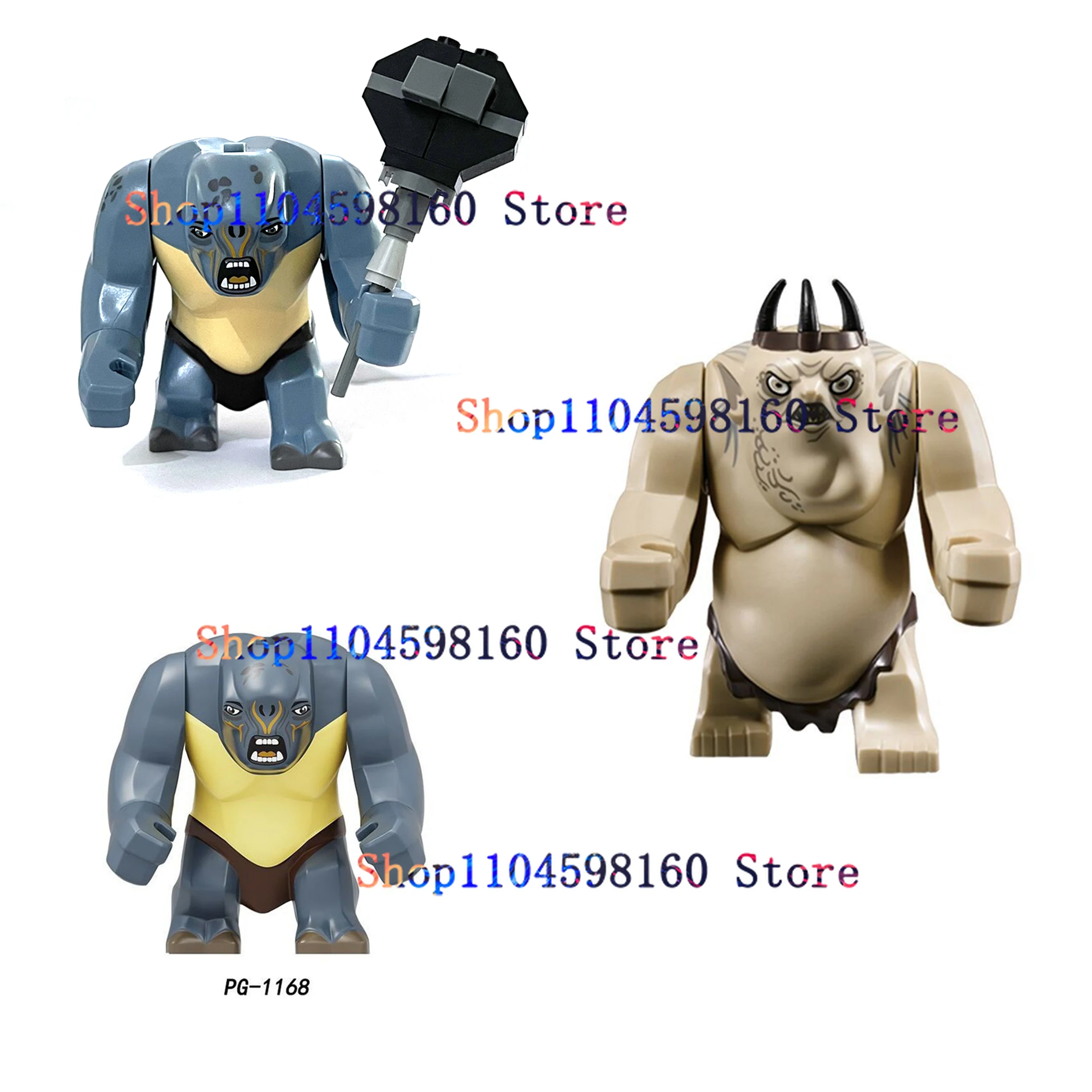 PG1168 MG1016 Anime Movies Lord Toy Ogre Swamp Monster Goblin King Giant Bricks Building Blocks Hobbits Rings for Kids Gifts