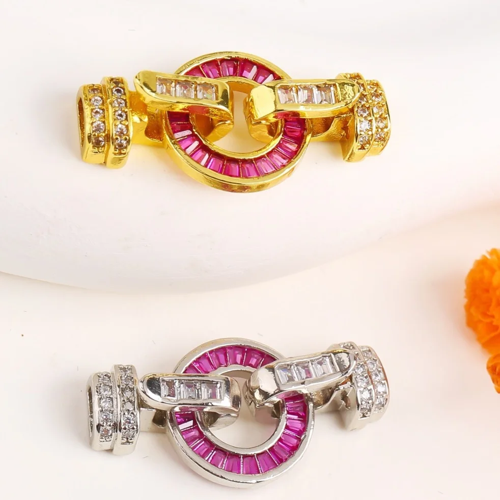 

1p Copper Gold-plated Micro-set Zirconia Jewelry Link Clasp DIY Bracelet Necklace Pearl Chain Sweater Chain Accessorie Wholesale