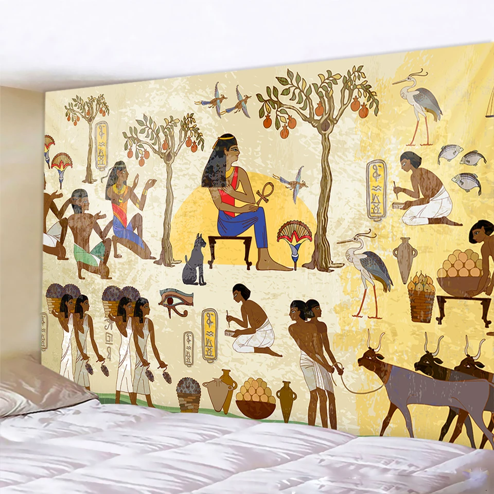 Ancient Egyptian mural home decoration art printing tapestry Bohemian hippie wall