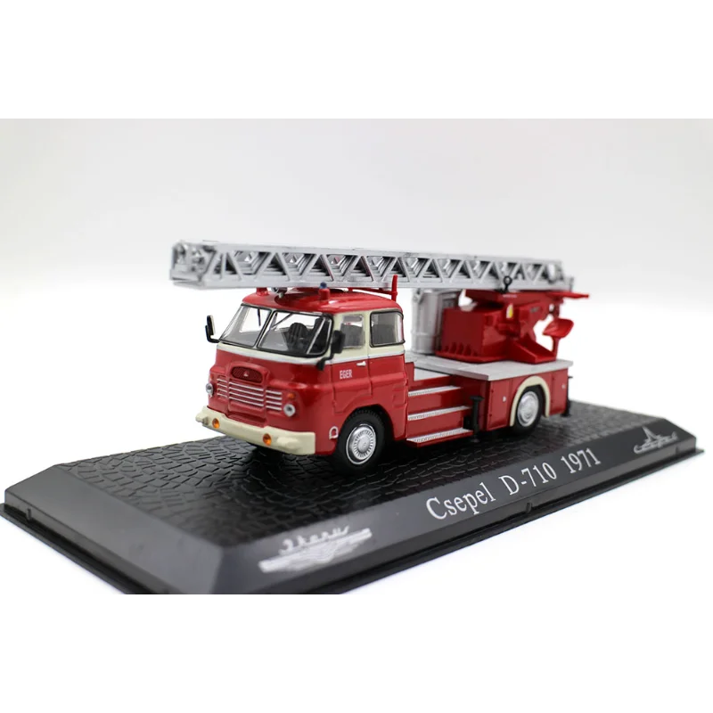 Diecast 1/72 escala Csepel D-710 1971 Chobel escalera motor de bomberos coche en miniatura de aleación juguete coleccionable regalo recuerdo adorno de exhibición