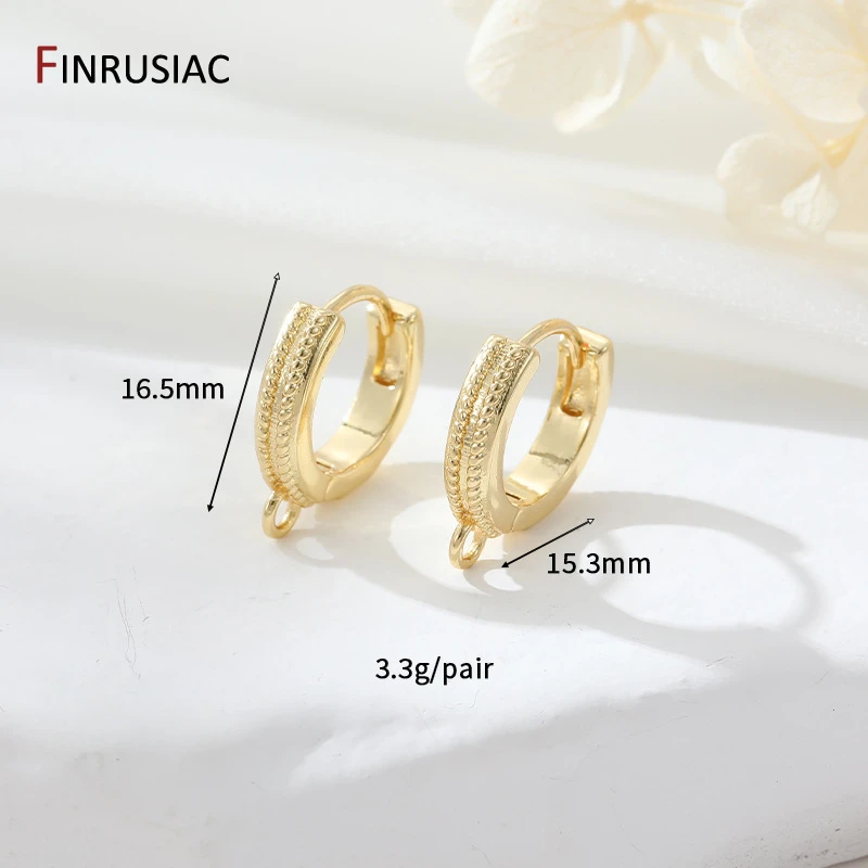 14K vergoldete Ohrringhaken, runde Creolen für Schmuckherstellung, Befestigungselemente für Ohrringe, DIY-Ohrring-Zubehör – Detail 15