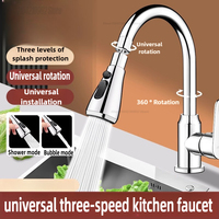 Kitchen Faucet 360° Swivel Kitchen Sink Faucets, Hot and Cold Water Kitchen Tap Pullout Sink Faucet Shower Accessories