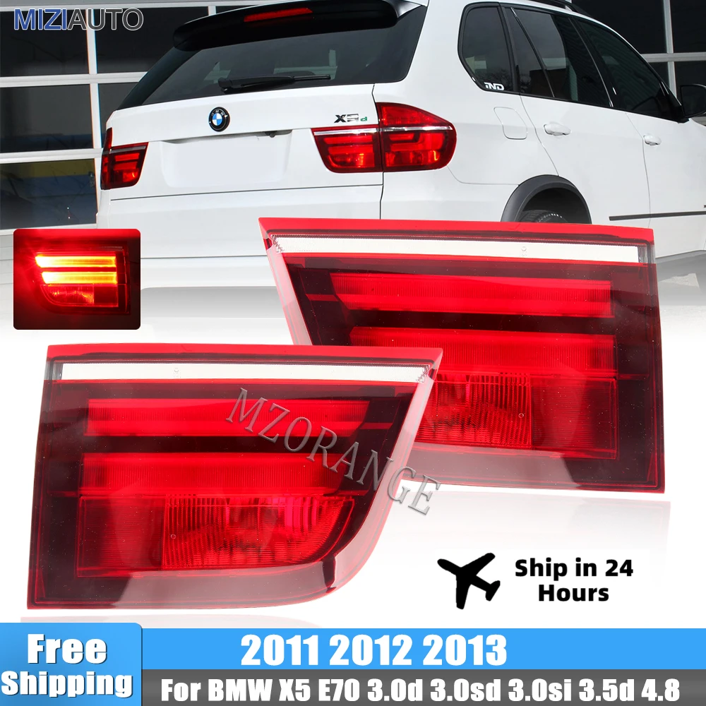 Inner Tail Light For BMW X5 E70 3.0d 3.0sd 3.0si 3.5d 4.8 2011 2012 2013 Rear Signal Warning Brake Lamp Car Accessories Assembly