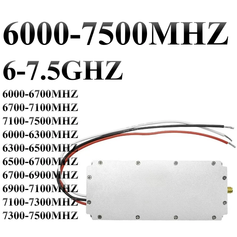

10-100w 6000-6700MHZ GaN SMA 100-7500Mhz 50W 5800-6000M 6000-6200MHZ Module 6GHZ-7.5GHZ 7.2GHZ 100-7200MHZ with Circulator