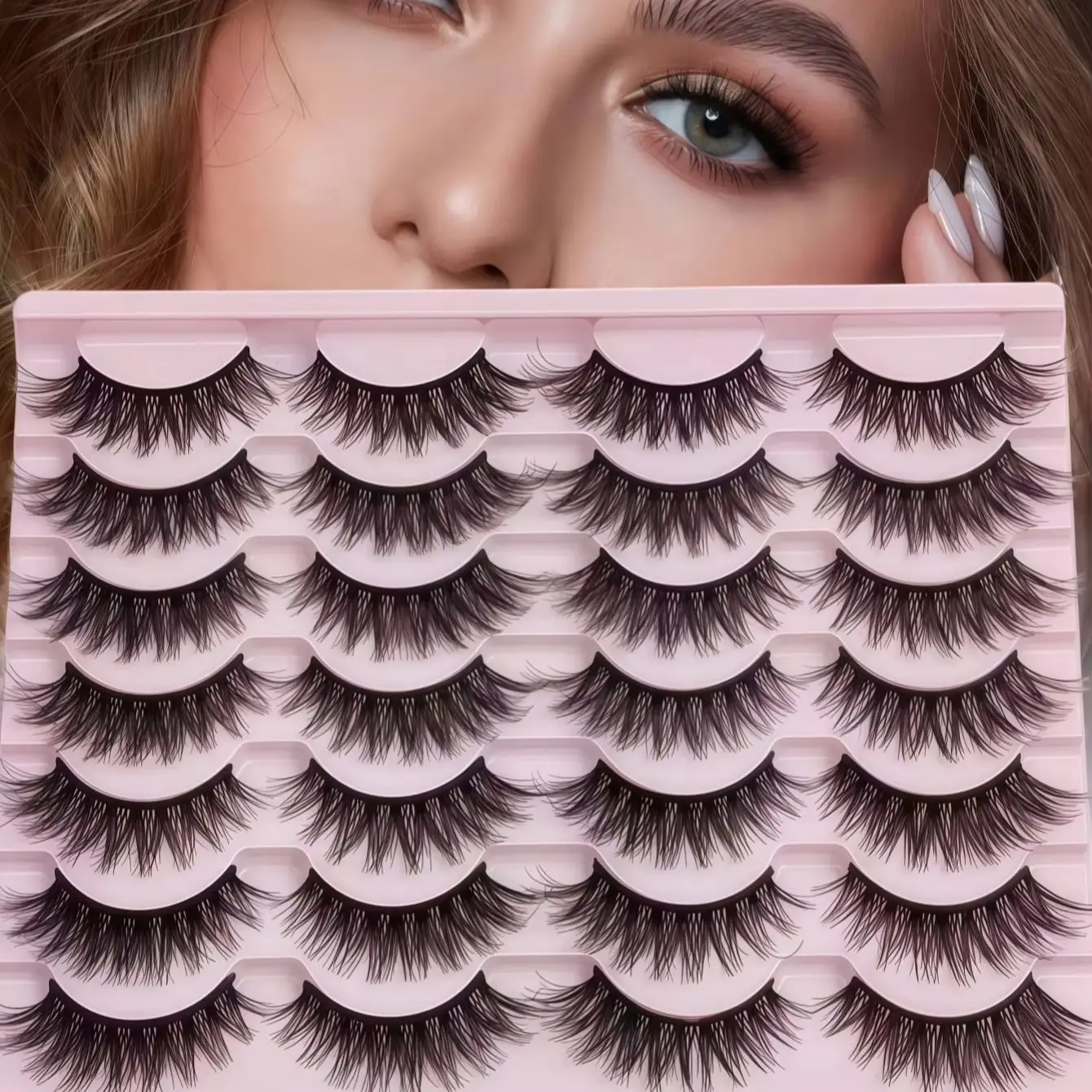 14 Pairs One-Piece Upper Lashes Voluminous Dramatic Curled False Eyelashes European American Style Eye Lashes