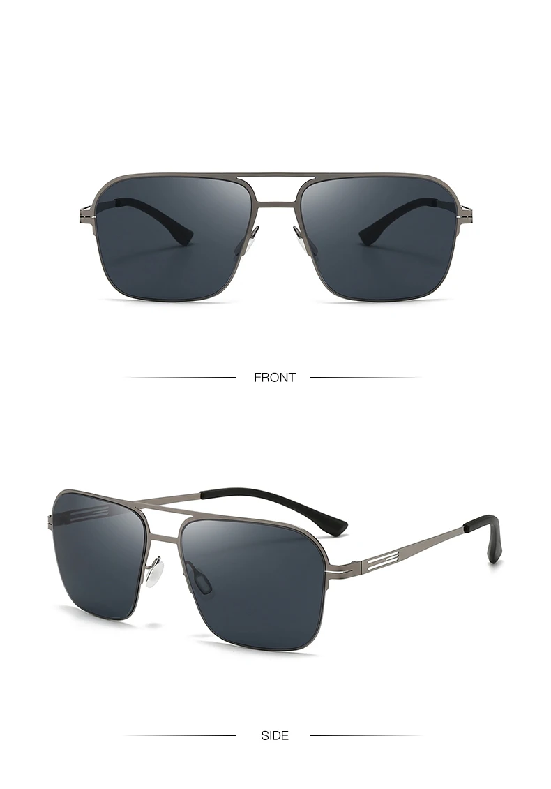 Modische Herren-Sonnenbrille aus Edelstahl mit doppeltem Fass, ultraleicht, hochwertig, sonnenblockierende Sonnenbrille mit großem Rahmen 5129 – Detail 11