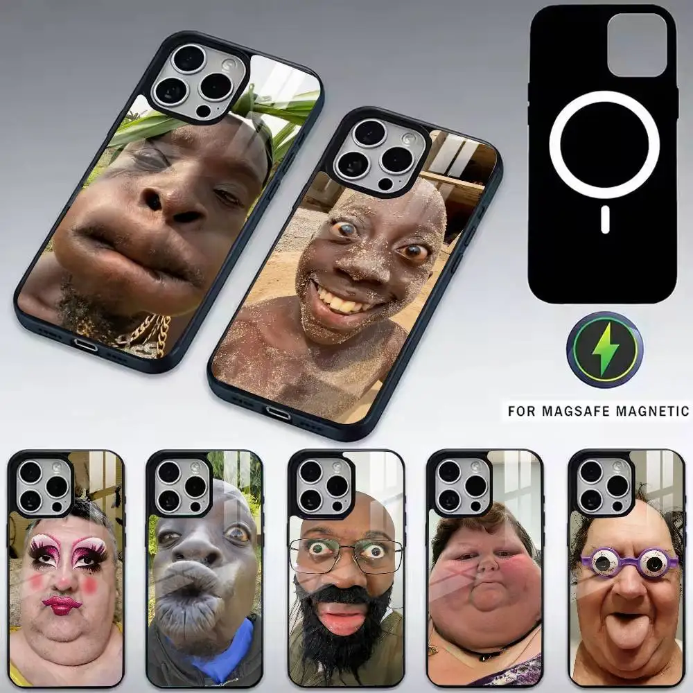

Забавный чехол Ugle Funny M-Man для iPhone 17, 16, 15, 14, 13, 12, 11 Plus, Pro, магнитный, с беспроводной зарядкой MagSafe