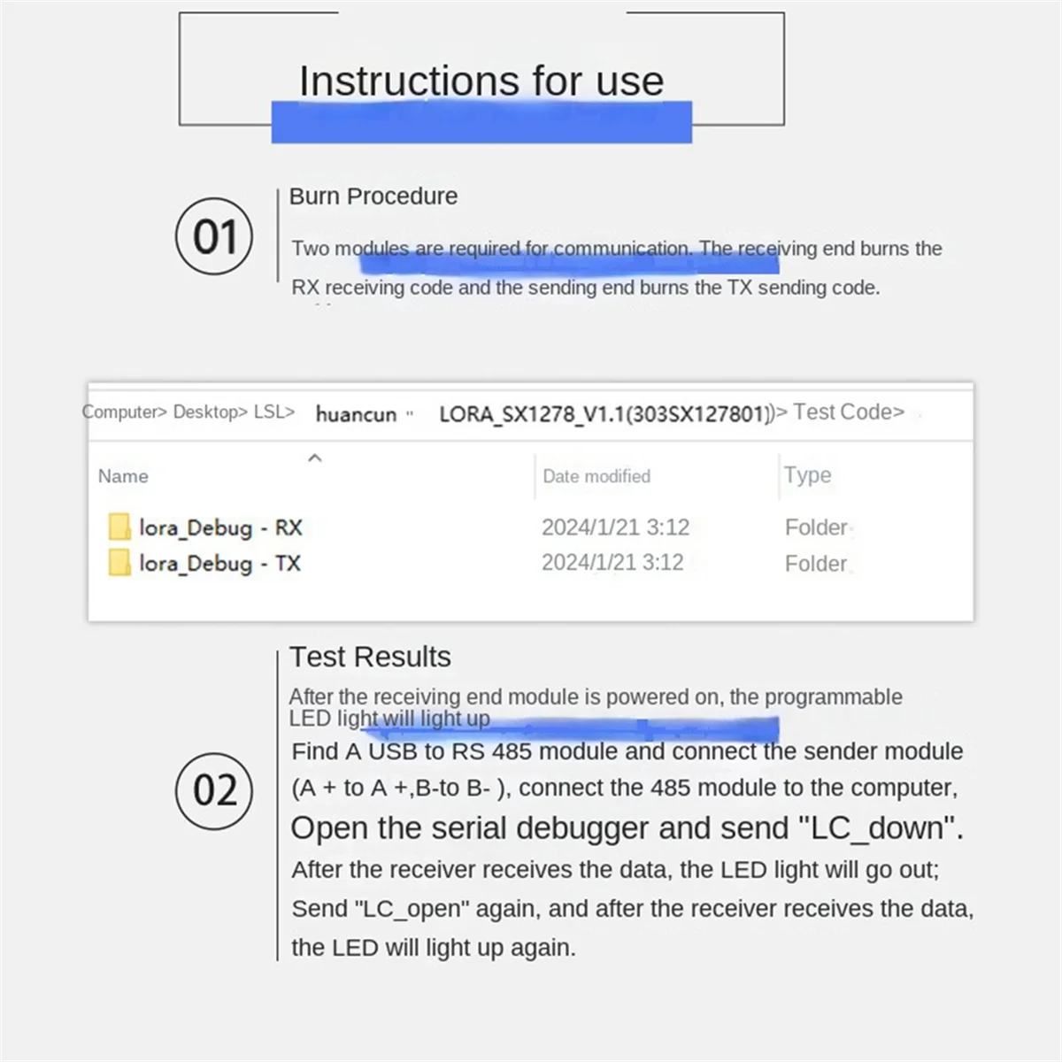 A93P RS485 para LoRa Módulo de comunicação serial sem fio RS485 Lora Transceptor sem fio 433M Módulo transmissor e receptor
