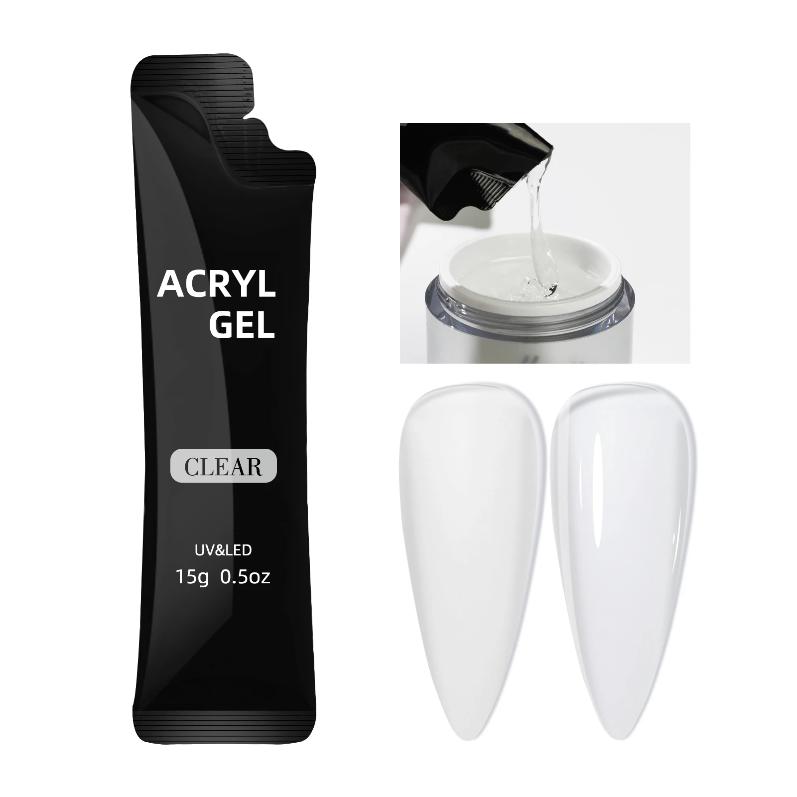 15/30g Quick Builder Nagelgel Wit Naakt Roze Helder Nail Art Extension Gel Multifunctionele Acryl Gel Losweken UV LED voor Salon - afbeelding 1