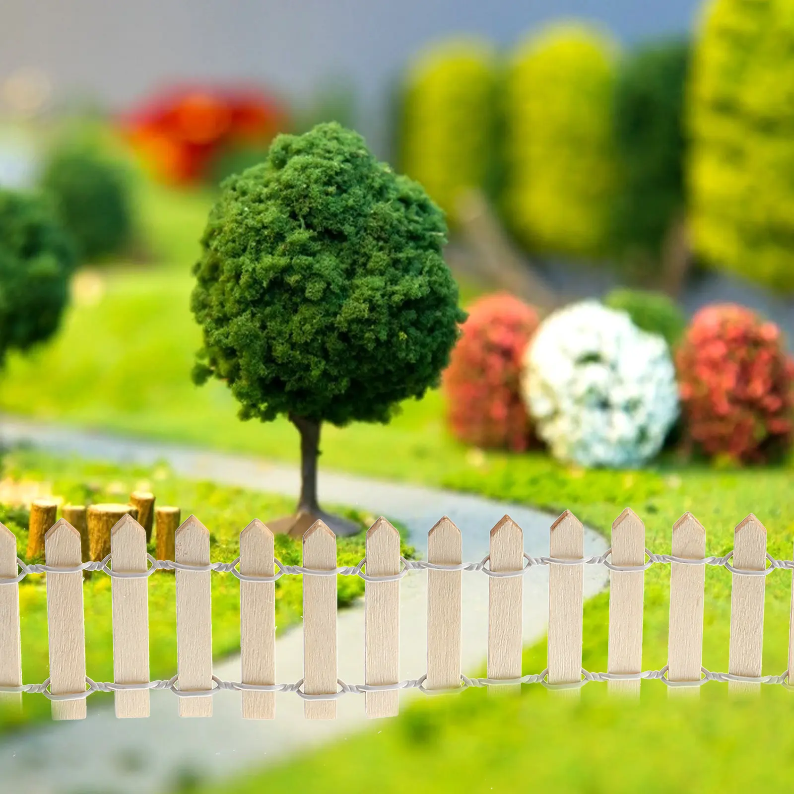 

100Cm X 5Cm Mini Wooden For Fairy Garden Diy Micro Landscape Decor Christmas Tree Ornament Yard Picket Fence Wood Miniature