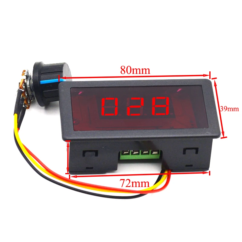 DC Governor Digital Display 12V24V Reducer Motor High Power Speed Regulating Switch PWM Poleless Speed Regulating Control Board