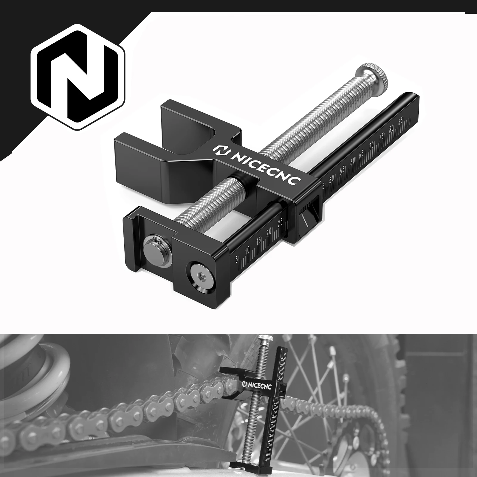 

NICECNC For KTM EXC 300 2004-2025 Chain Slack Adjustment Tool SX 125 SXF 450 EXC-F 350 XCW 500 XC300 XCF-W XC-F EXC TPI XC-W TPI