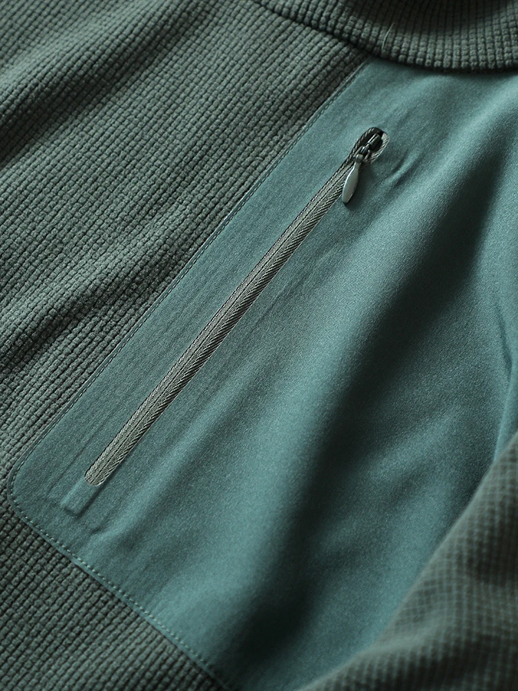 سويت شيرت بقلنسوة للرجال من Blazebaron، نسيج شبكي مخملي صغير، كاجوال للربيع والخريف، فضفاض، لون نقي، كاجوال للأعمال #4